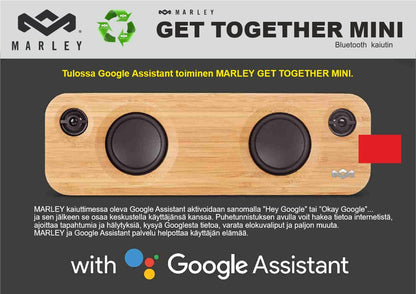 House of Marleyn Get Together Mini -bluetooth-kaiutin musta – Kristallinkirkas ääni, kestävä muotoilu ja langaton vapaus